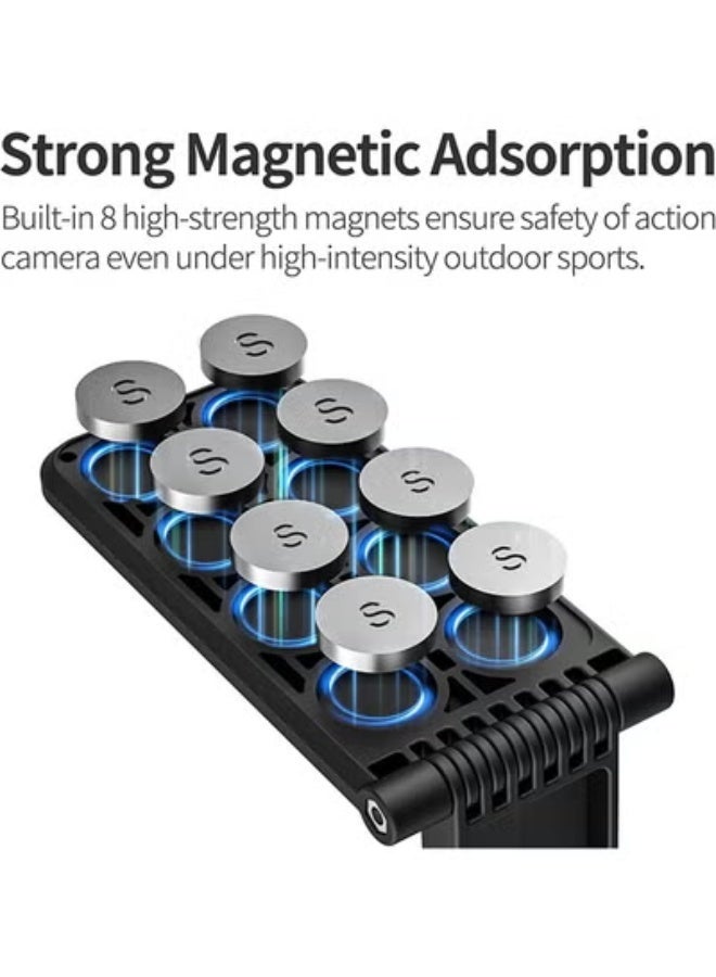 سني لايف حامل تثبيت مغناطيسي Insta360 X4 متوافق مع كاميرا Insta360، حامل توجيه مغناطيسي مع برغي 1/4 لكاميرا الحركة 360، قاعدة حامل لـ Insta360 X4/X3/X/GO 3/GO 2/DJI Pocket 3 - Image 2